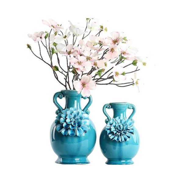 vases sky blue ice crackle glaze ceramic vase ornaments home furnishings 
vases sky blue ice crackle glaze ceramic vase ornaments home furnishings