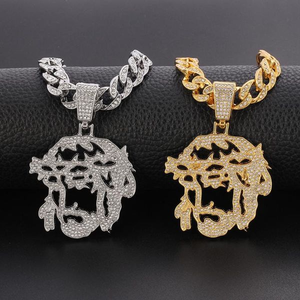pendant necklaces hip-hop jesus head rhinestone cuba necklace for confessor charm collar jewelry exquisite accessories rock shine gifts, Silver
pendant necklaces hip-hop jesus head rhinestone cuba necklace for confessor charm collar jewelry exquisite accessories rock shine gifts, Silver
