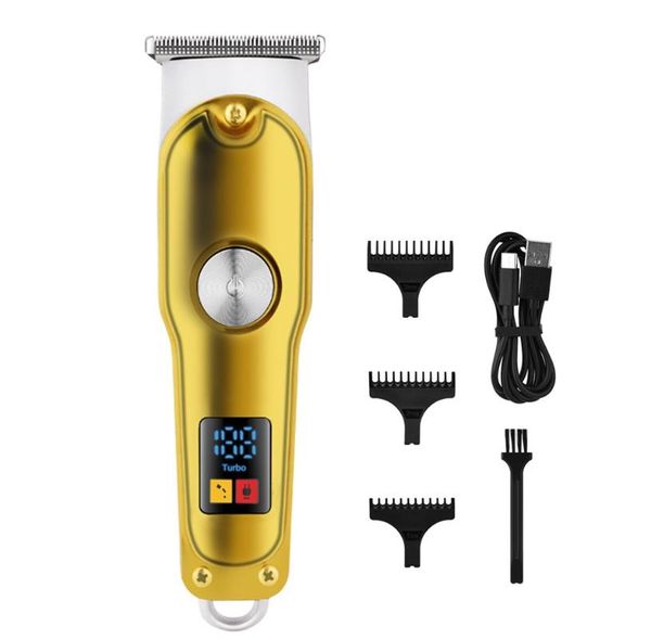 hair clipper stainless steel blade multi-size limit comb usb charging with led digital display shaver low noise trimmer clippers