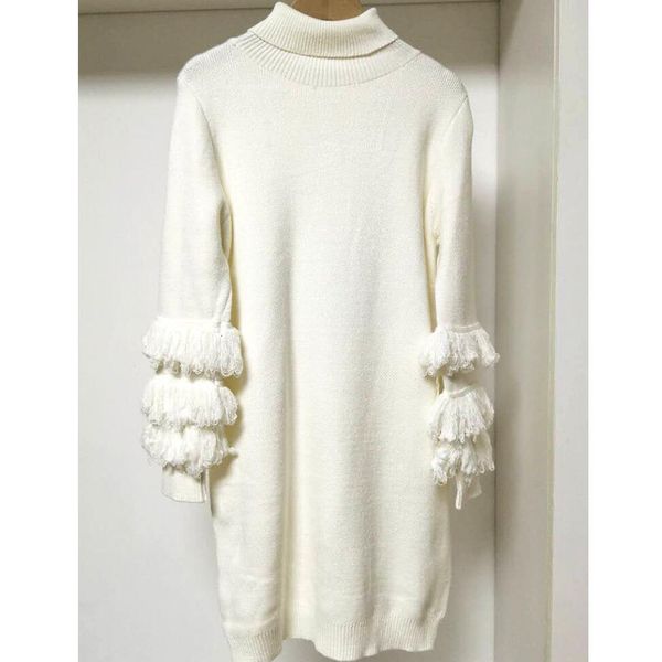women's sweaters white turtleneck sweater knitted mid-length with fringed sleeves h11u, White;black
women's sweaters white turtleneck sweater knitted mid-length with fringed sleeves h11u, White;black