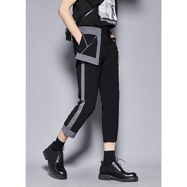 men's suits & blazers male dark personality design irregular asymmetric stitching casual cropped pants korean style trousers, White;black
men's suits & blazers male dark personality design irregular asymmetric stitching casual cropped pants korean style trousers, White;black