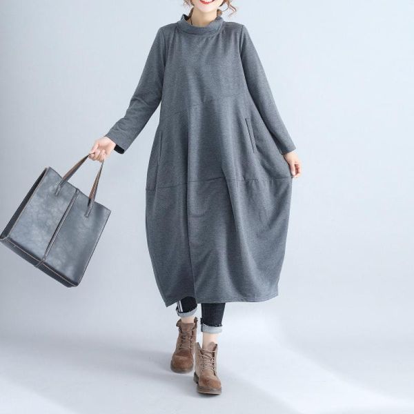 casual dresses 2021 spring women's loose elegant vintage solid color long sleeve dress fashion large size woman, Black;gray
casual dresses 2021 spring women's loose elegant vintage solid color long sleeve dress fashion large size woman, Black;gray