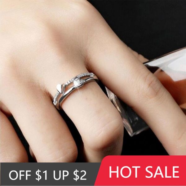 cluster rings popacc 925 sterling silver luxury wedding ring for women double heart zircon opening valentine's day present, Golden;silver
cluster rings popacc 925 sterling silver luxury wedding ring for women double heart zircon opening valentine's day present, Golden;silver