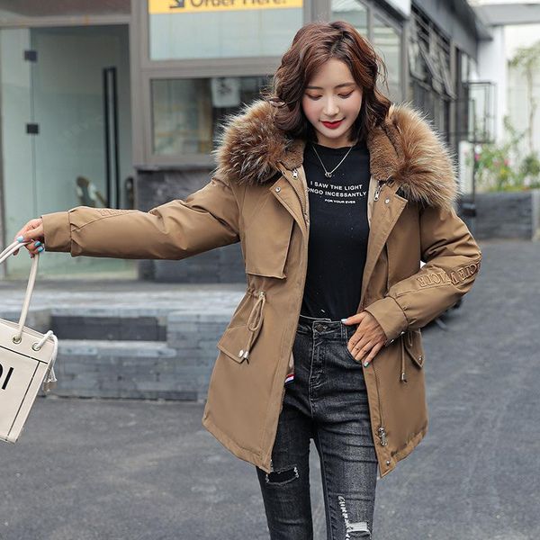 women's down & parkas 2021 cotton coat loose winter warm cotton-padded jacket plus size large fur collar parka, Black
women's down & parkas 2021 cotton coat loose winter warm cotton-padded jacket plus size large fur collar parka, Black