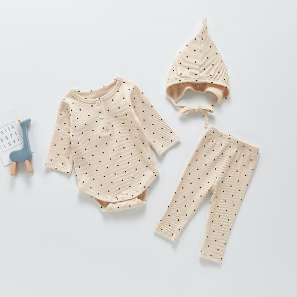 clothing sets infant ribbed cotton bodysuit polka dot baby fashion long sleeve + leggings pants+hat boys girls toddler rompers 3pcs s, White
clothing sets infant ribbed cotton bodysuit polka dot baby fashion long sleeve + leggings pants+hat boys girls toddler rompers 3pcs s, White