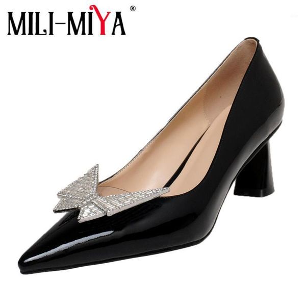 dress shoes mili-miya star style crystal butterfly cow patent leather women pumps pointed toe shallow block high heels wedding bridal1, Black
dress shoes mili-miya star style crystal butterfly cow patent leather women pumps pointed toe shallow block high heels wedding bridal1, Black