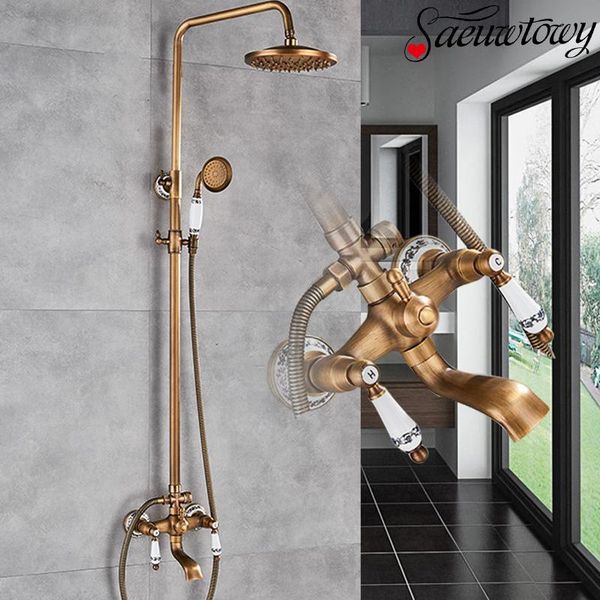 antiquebrass wall mounted shower faucet bathroom bracket and cold tap rotatble spout ceramic handle set sets
antiquebrass wall mounted shower faucet bathroom bracket and cold tap rotatble spout ceramic handle set sets