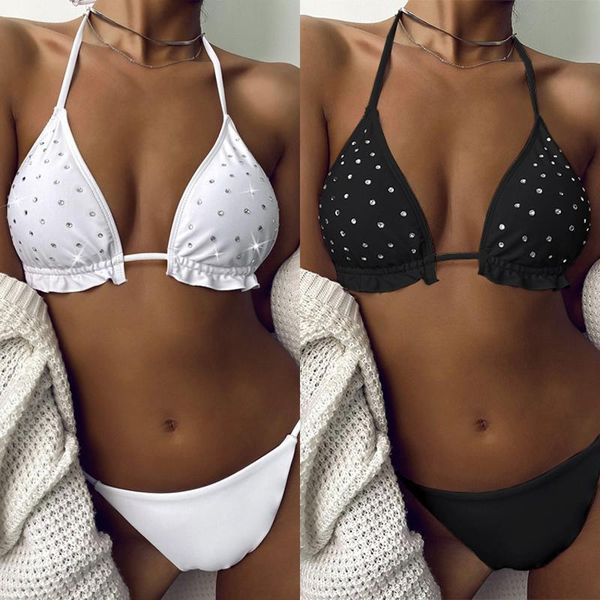 women's swimwear 2021 swimsuit women' diamond bandage lady bikini bathing suit women, White;black
women's swimwear 2021 swimsuit women' diamond bandage lady bikini bathing suit women, White;black