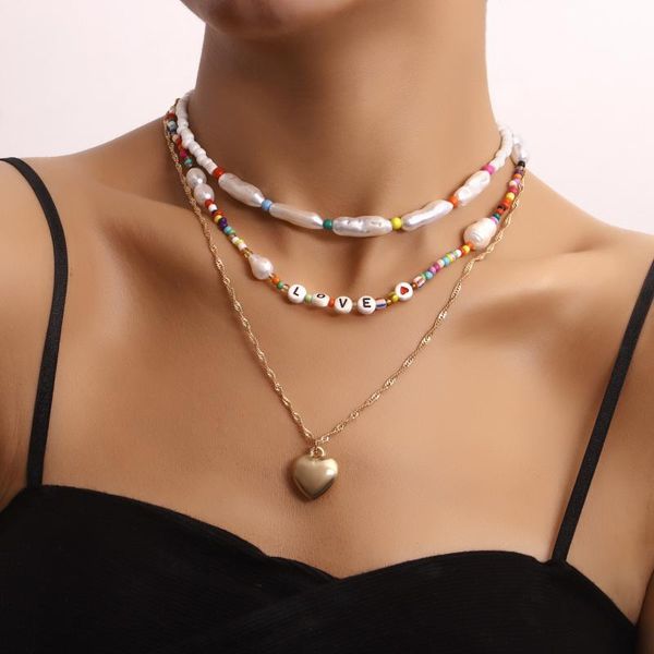 pendant necklaces alloy heart love beads beaded necklace for women clavicle chains layered female gold color 2021 fashion jewelry, Silver
pendant necklaces alloy heart love beads beaded necklace for women clavicle chains layered female gold color 2021 fashion jewelry, Silver