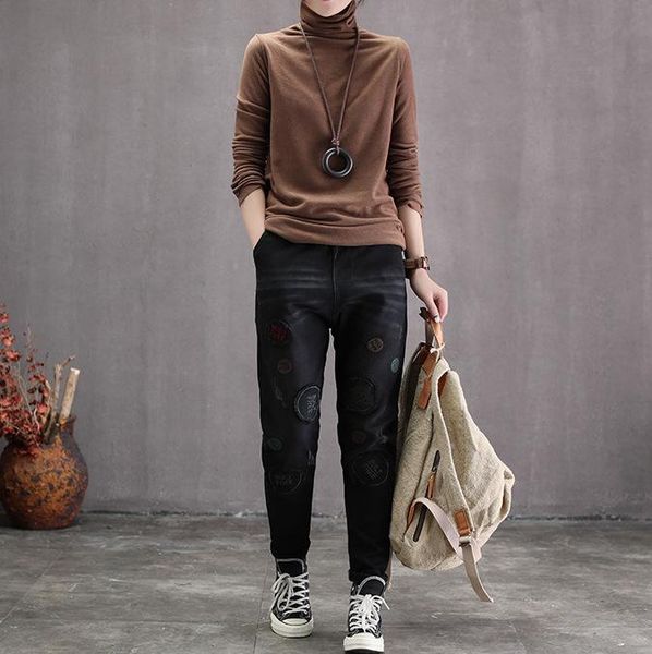 women's jeans women appliques fleece denim autumn winter letter elastic waist full-length thick pencil cowboy pants female slim tide, Blue
women's jeans women appliques fleece denim autumn winter letter elastic waist full-length thick pencil cowboy pants female slim tide, Blue