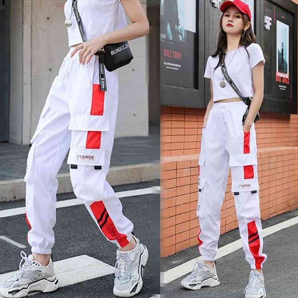 overalls summer high waist loose womens capris straight casual sports pantalones de mujer, Black;white
overalls summer high waist loose womens capris straight casual sports pantalones de mujer, Black;white