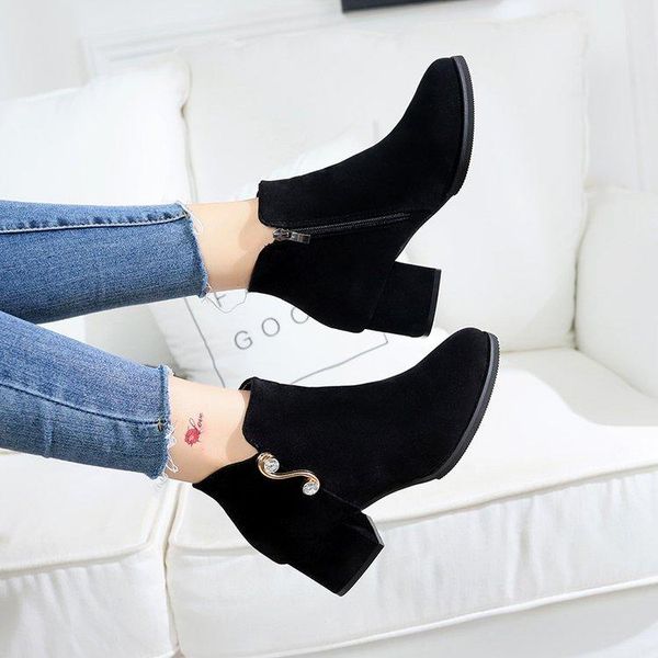 boots 2021 style with matte leather thick british wind wild and ankle women, Black
boots 2021 style with matte leather thick british wind wild and ankle women, Black