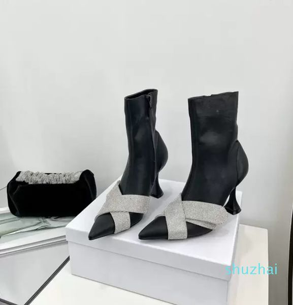 2021 women splicing pointed toe elastic stiletto heel spring autumn single boot european american genuine leather high heel ankle, Black
2021 women splicing pointed toe elastic stiletto heel spring autumn single boot european american genuine leather high heel ankle, Black