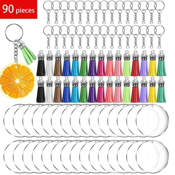 keychains 90pcs acrylic discs clear round keychain blanks charms and colourful tassel key rings for diy crafts jewelry making, Silver
keychains 90pcs acrylic discs clear round keychain blanks charms and colourful tassel key rings for diy crafts jewelry making, Silver