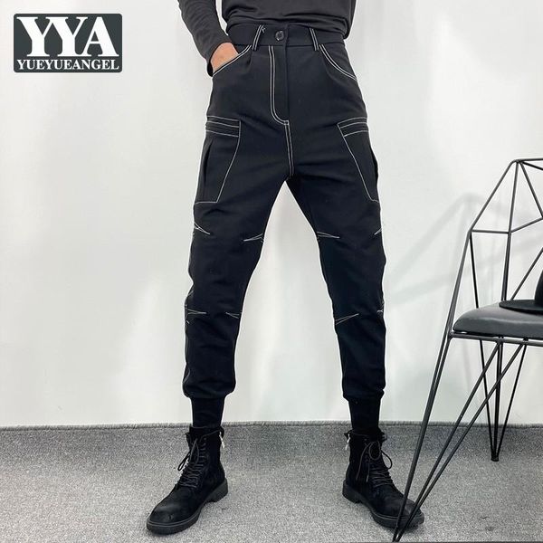 men's pants harajuku mens cargo slim fit high waist casual trousers button multi-pocket hip hop pencil male fashion sweatpants, Black
men's pants harajuku mens cargo slim fit high waist casual trousers button multi-pocket hip hop pencil male fashion sweatpants, Black