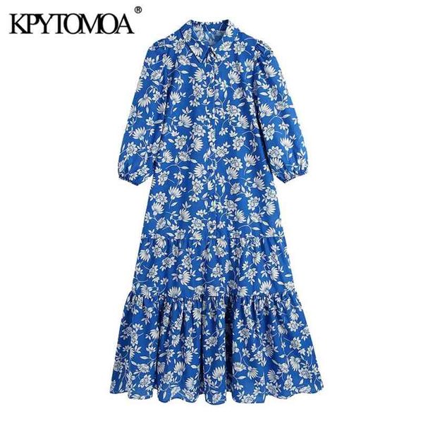 women chic fashion floral print ruffled midi dress puff sleeve button-up female dresses vestidos mujer 210420, Black;gray
women chic fashion floral print ruffled midi dress puff sleeve button-up female dresses vestidos mujer 210420, Black;gray