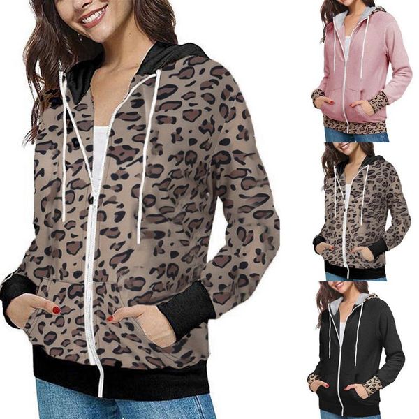 women's jackets abrigos mujer invierno 2021 winter coat women leopard print jacket hoodies rainbow sweatshirt casual manteau femme, Black;brown
women's jackets abrigos mujer invierno 2021 winter coat women leopard print jacket hoodies rainbow sweatshirt casual manteau femme, Black;brown