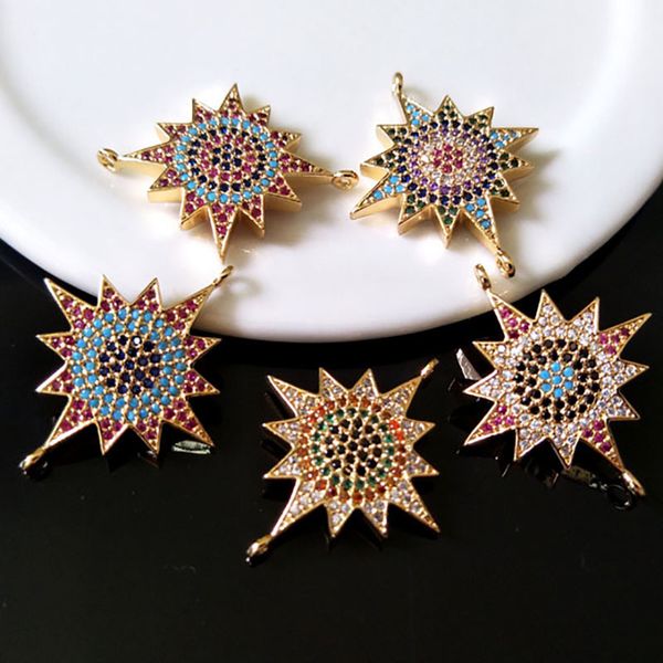 10pcs turkish style gold color sun flower connector cz zircon micro pave crystal charm diy bracelet necklace jewelry making c175, Bronze;silver
10pcs turkish style gold color sun flower connector cz zircon micro pave crystal charm diy bracelet necklace jewelry making c175, Bronze;silver
