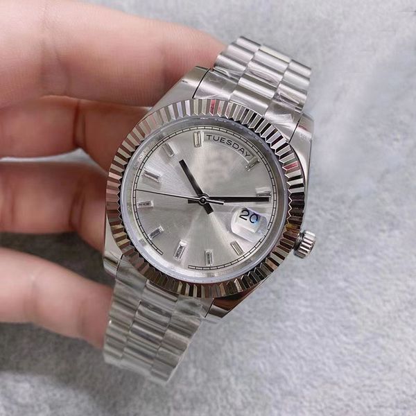41MM Watch Men High Quality Crystal Cubes Automatic Movement White Dial 316 Stainless Band, Slivery;brown
41MM Watch Men High Quality Crystal Cubes Automatic Movement White Dial 316 Stainless Band, Slivery;brown