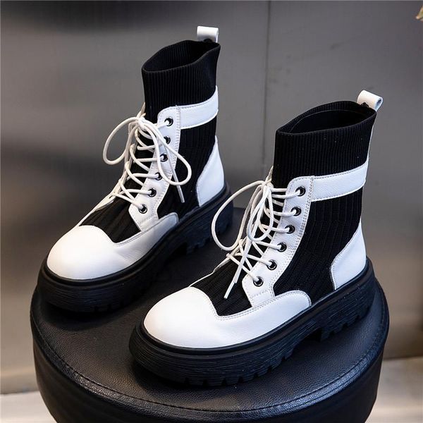 autumn winter british style boots leather women's shoes fashion elastic socks platform, Black
autumn winter british style boots leather women's shoes fashion elastic socks platform, Black