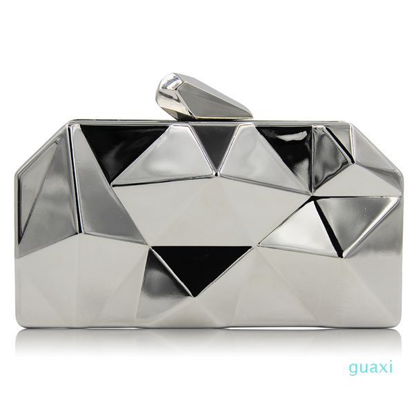 

women metal clutches hexagon mini party black evening purse silver bags gold box clutch