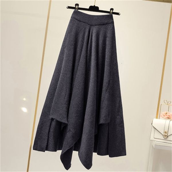 skirts fdfklak elegant knit skirt women's autumn winter high waist wild irregular cashmere skirt temperament a-line students skirts a1j, Black 
skirts fdfklak elegant knit skirt women's autumn winter high waist wild irregular cashmere skirt temperament a-line students skirts a1j, Black