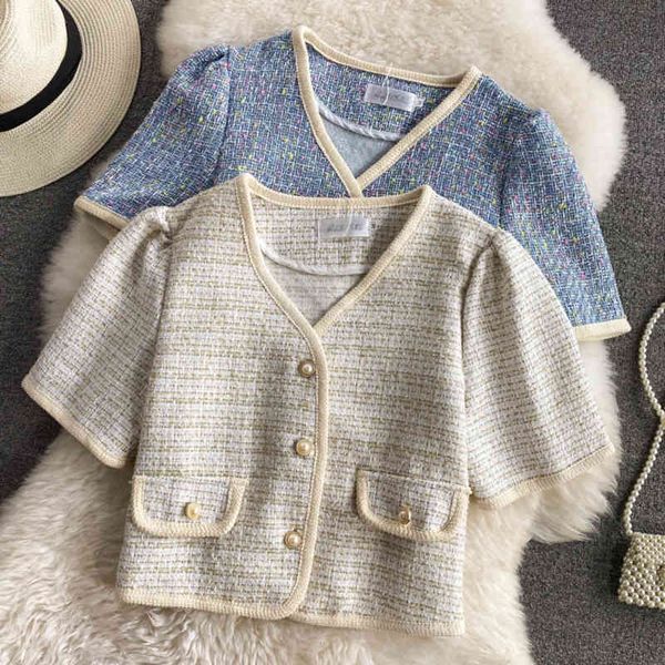 women's jackets summer chic korean short sleeve plaid woolen coats woman tweed jacket fashion elegant office lady sweet outwear cr, Black;brown
women's jackets summer chic korean short sleeve plaid woolen coats woman tweed jacket fashion elegant office lady sweet outwear cr, Black;brown