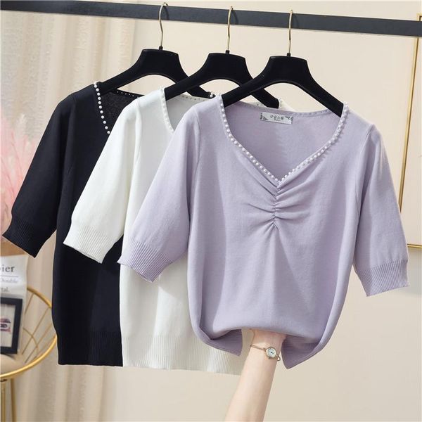 women's blouses & shirts office lady casual fashion plus size loose clothing summer puff sleeve v-neck pleated thin beaded solid color, White
women's blouses & shirts office lady casual fashion plus size loose clothing summer puff sleeve v-neck pleated thin beaded solid color, White