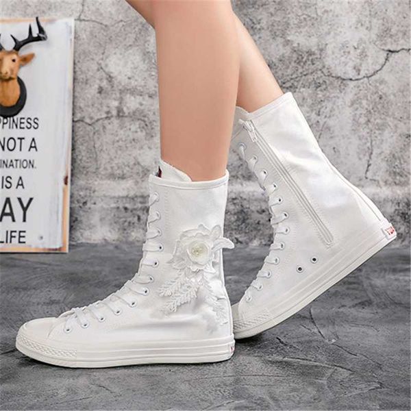 classic women casual high waist canvas shoes side zipper middle tube boots female 2021 spring autumn fashion ladies flats, Black
classic women casual high waist canvas shoes side zipper middle tube boots female 2021 spring autumn fashion ladies flats, Black