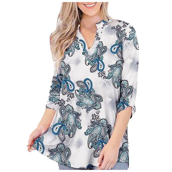 women's blouses & shirts female women cashew printed bouquet waist 3/4 roll sleeve stand-up collar shirt casual elegance style #yl 10, White
women's blouses & shirts female women cashew printed bouquet waist 3/4 roll sleeve stand-up collar shirt casual elegance style #yl 10, White