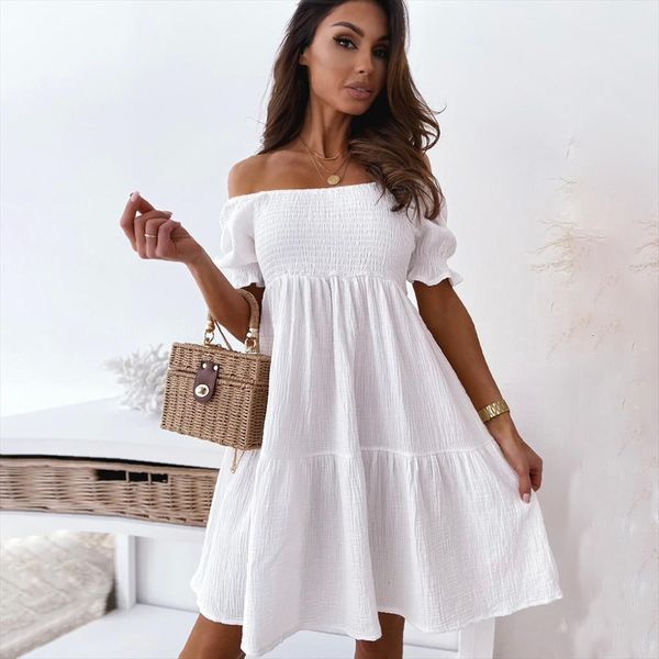 summer casual womens dress off shoulder loose mini short sleeve folds woman fashion ruffles ladies party dresses, Black;gray
summer casual womens dress off shoulder loose mini short sleeve folds woman fashion ruffles ladies party dresses, Black;gray