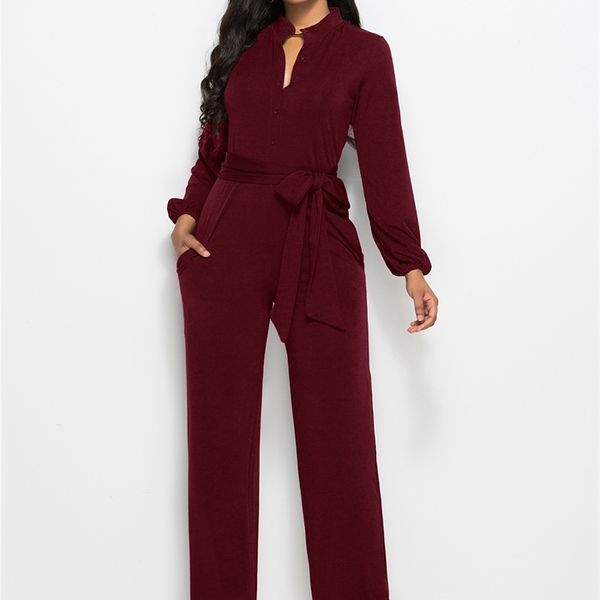 women wide-leg jumpsuit with pocket elegant long sleeve waist belt button party romper autumn ladies jumpsuit plus size 3xl, Black;white
women wide-leg jumpsuit with pocket elegant long sleeve waist belt button party romper autumn ladies jumpsuit plus size 3xl, Black;white