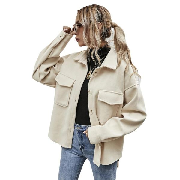 women's jackets autumn and winterwomen jacket woolen coat fashion irregular pocket ladies button shirt outwear, Black;brown
women's jackets autumn and winterwomen jacket woolen coat fashion irregular pocket ladies button shirt outwear, Black;brown