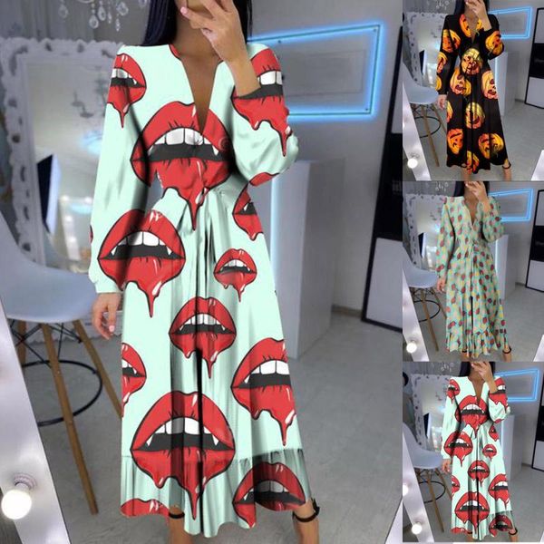 casual dresses for woman 2021 long sleeve halloween printing mixi dress draw back v-neck summer clothes vestidos, Black;gray
casual dresses for woman 2021 long sleeve halloween printing mixi dress draw back v-neck summer clothes vestidos, Black;gray