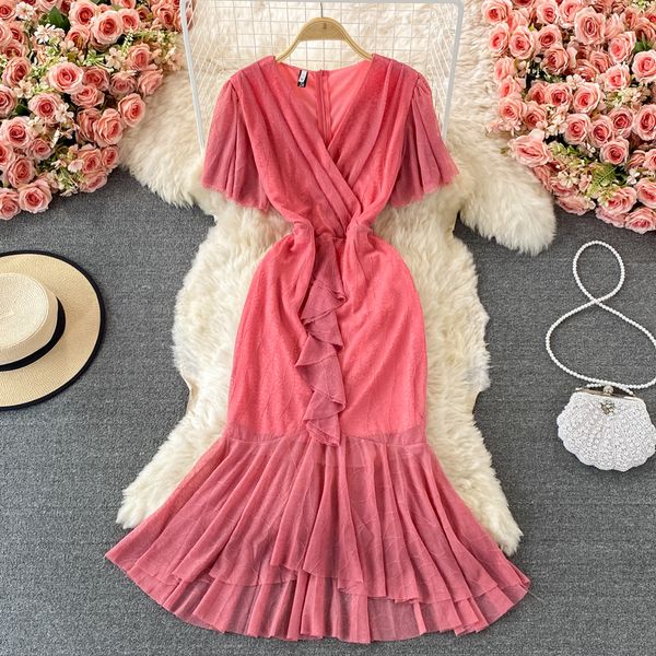 vintage red/blue/black mermaid midi dress for women elegant v-neck ruffle party vestidos female high waist robe summer 2021 new, Black;gray
vintage red/blue/black mermaid midi dress for women elegant v-neck ruffle party vestidos female high waist robe summer 2021 new, Black;gray