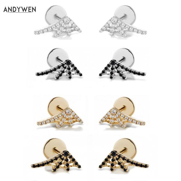 stud andywen 925 sterling silver gold threaded web earring mini women crystal zircon black left right earfashion jewelry, Golden;silver
stud andywen 925 sterling silver gold threaded web earring mini women crystal zircon black left right earfashion jewelry, Golden;silver