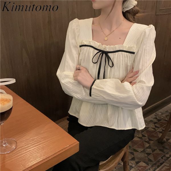 kimutomo gentle bow blouse girls spring square collar long sleeve solid short shirt female japanese style outwear loose 210521, White
kimutomo gentle bow blouse girls spring square collar long sleeve solid short shirt female japanese style outwear loose 210521, White