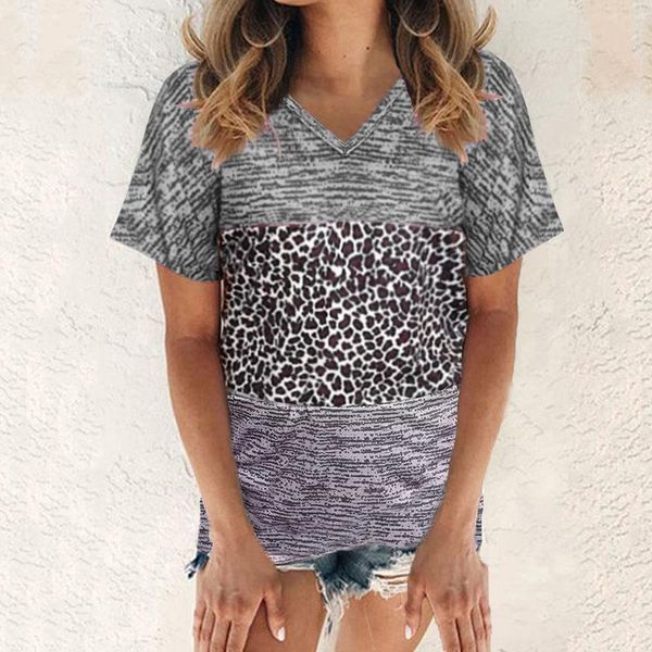 women's t-shirt summer t-shirts 2021 women fashion leopard patchwork t shirts ladies casual v-neck short sleeve tees plus size s-5xl, White
women's t-shirt summer t-shirts 2021 women fashion leopard patchwork t shirts ladies casual v-neck short sleeve tees plus size s-5xl, White