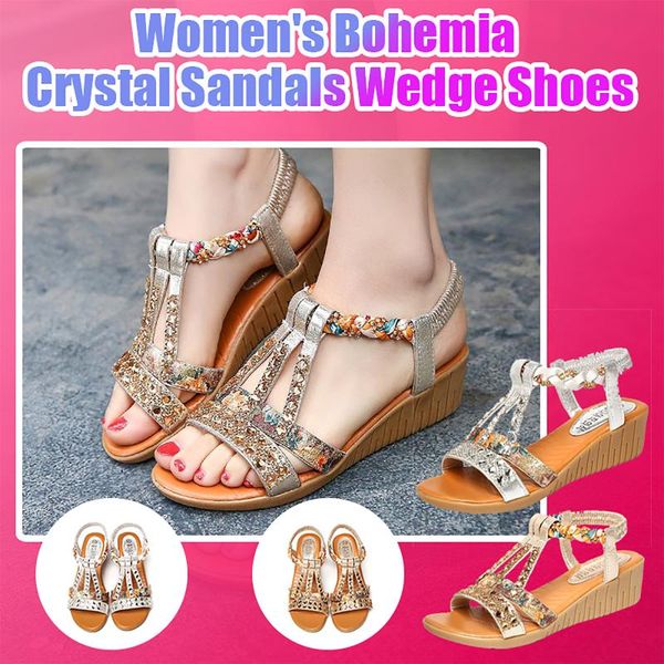 sandals women's summer casual crystal thick platform wedges beach shoes ladies plus size, Black
sandals women's summer casual crystal thick platform wedges beach shoes ladies plus size, Black