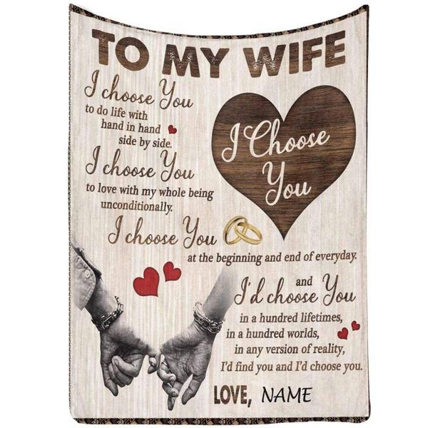 blankets custom name message love letter blanket to my wife from husband, i choose you personalized gift throw
blankets custom name message love letter blanket to my wife from husband, i choose you personalized gift throw