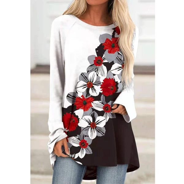 women's t-shirt women tshirts 2021 print round neck long sleeve loose autumn fashion plus size woman donsignet, White
women's t-shirt women tshirts 2021 print round neck long sleeve loose autumn fashion plus size woman donsignet, White