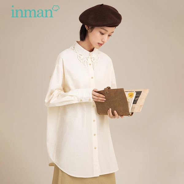 women's blouses & shirts inman autumn spring retro literary embroidered collar loose pastoral long sleeve buttons beige blouse, White
women's blouses & shirts inman autumn spring retro literary embroidered collar loose pastoral long sleeve buttons beige blouse, White