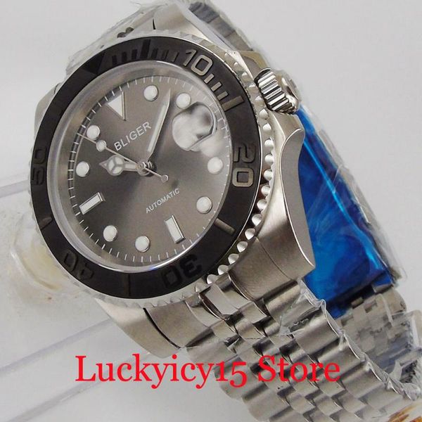 grey nh35 movement automatic men wristwatch jubilee band black ceramic bezel insert wristwatches, Slivery;brown
grey nh35 movement automatic men wristwatch jubilee band black ceramic bezel insert wristwatches, Slivery;brown