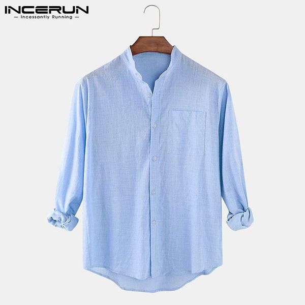 men's casual shirts incerun 2021 men shirt solid color cotton stand collar long sleeve streetwear clothing leisure camisas harajuku s-3, White;black
men's casual shirts incerun 2021 men shirt solid color cotton stand collar long sleeve streetwear clothing leisure camisas harajuku s-3, White;black