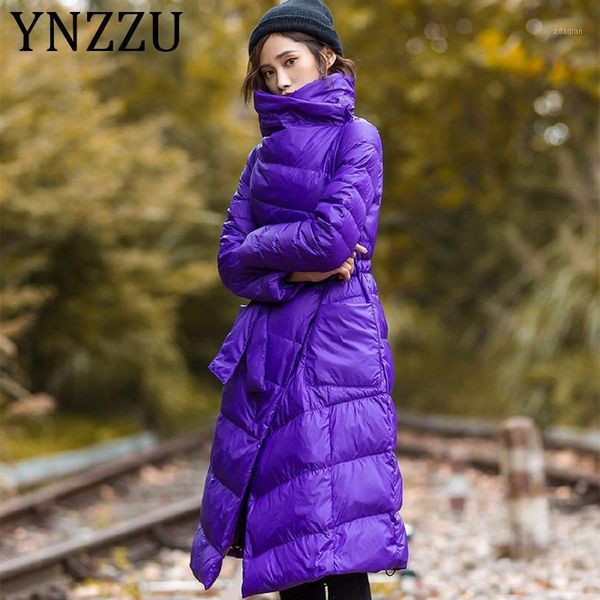 women's down & parkas ynzzu european style large lapel collar windproof jacket elegant solid purple long sashes slim duck coat a1300, Black
women's down & parkas ynzzu european style large lapel collar windproof jacket elegant solid purple long sashes slim duck coat a1300, Black