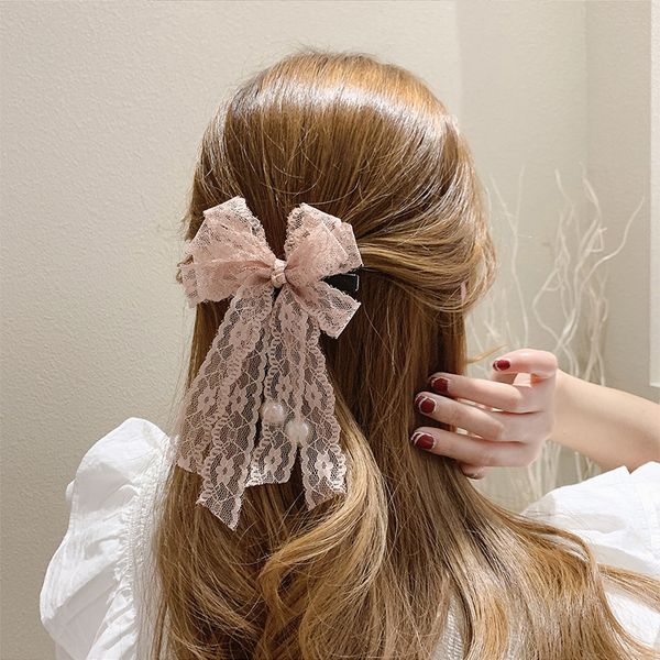lace bow pearl hairpin fashion east gate simple personality hair accessories mori's red headdress, Golden;silver
lace bow pearl hairpin fashion east gate simple personality hair accessories mori's red headdress, Golden;silver
