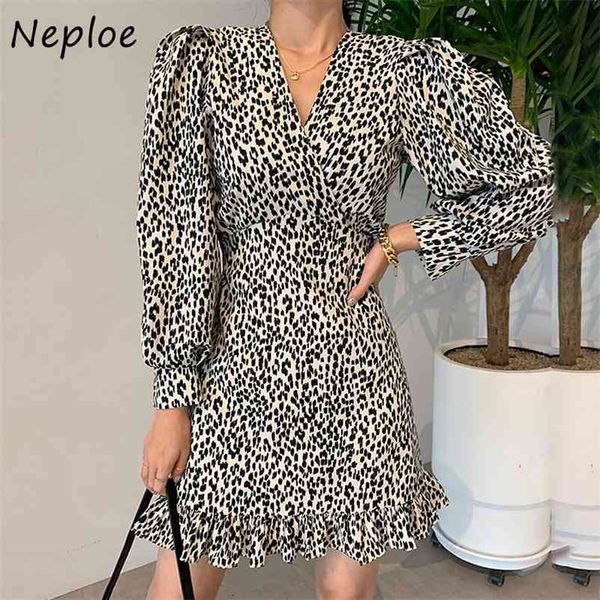 chic vintage fashion leopard dresses women v-neck slim fit puff sleeve vestidos waist ruffles dress 210422, Black;gray
chic vintage fashion leopard dresses women v-neck slim fit puff sleeve vestidos waist ruffles dress 210422, Black;gray