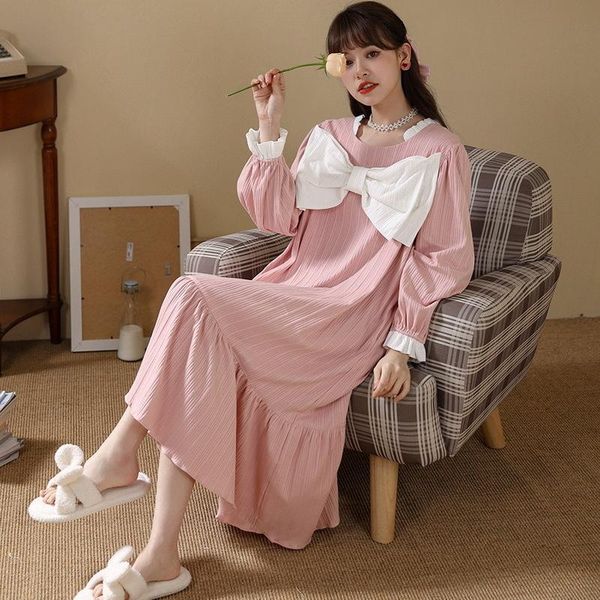 women's sleepwear plus size pink cotton princess style nightdress for women autumn winter warm long sleeve ruffle home dress girls nigh, Black;red
women's sleepwear plus size pink cotton princess style nightdress for women autumn winter warm long sleeve ruffle home dress girls nigh, Black;red