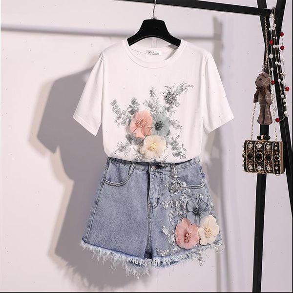 women womens tracksuits embroidery flower appliques cotton t shirts short jeans suits summer casual denim shorts sets girls students, Gray
women womens tracksuits embroidery flower appliques cotton t shirts short jeans suits summer casual denim shorts sets girls students, Gray