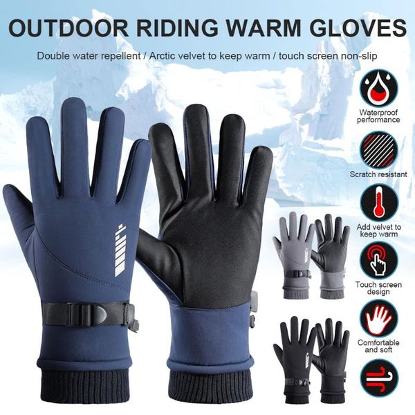 cycling gloves waterproof men's winter thickened plus velvet rainproof windproof touch screen riding motorcycle non-slip, Black
cycling gloves waterproof men's winter thickened plus velvet rainproof windproof touch screen riding motorcycle non-slip, Black